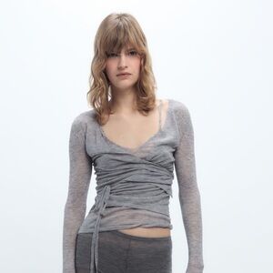 ISO tied wool wrap cardigan